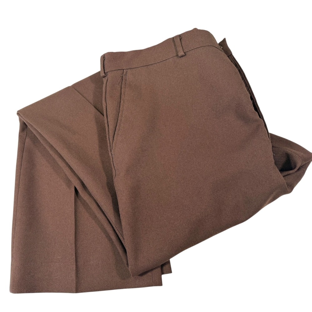 Andhurst 36x33 Brown Trousers Straight Leg Flat Front Vintage Dark Academia